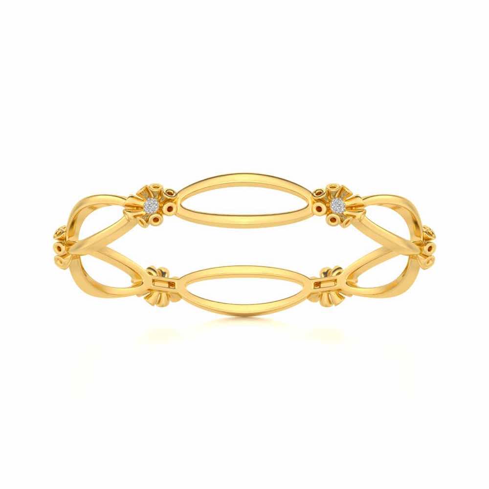 Literal Shine Silver Bangles - Yellow Gold - Image 4