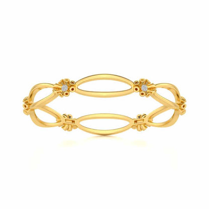 Literal Shine Silver Bangles - Yellow Gold - Image 4