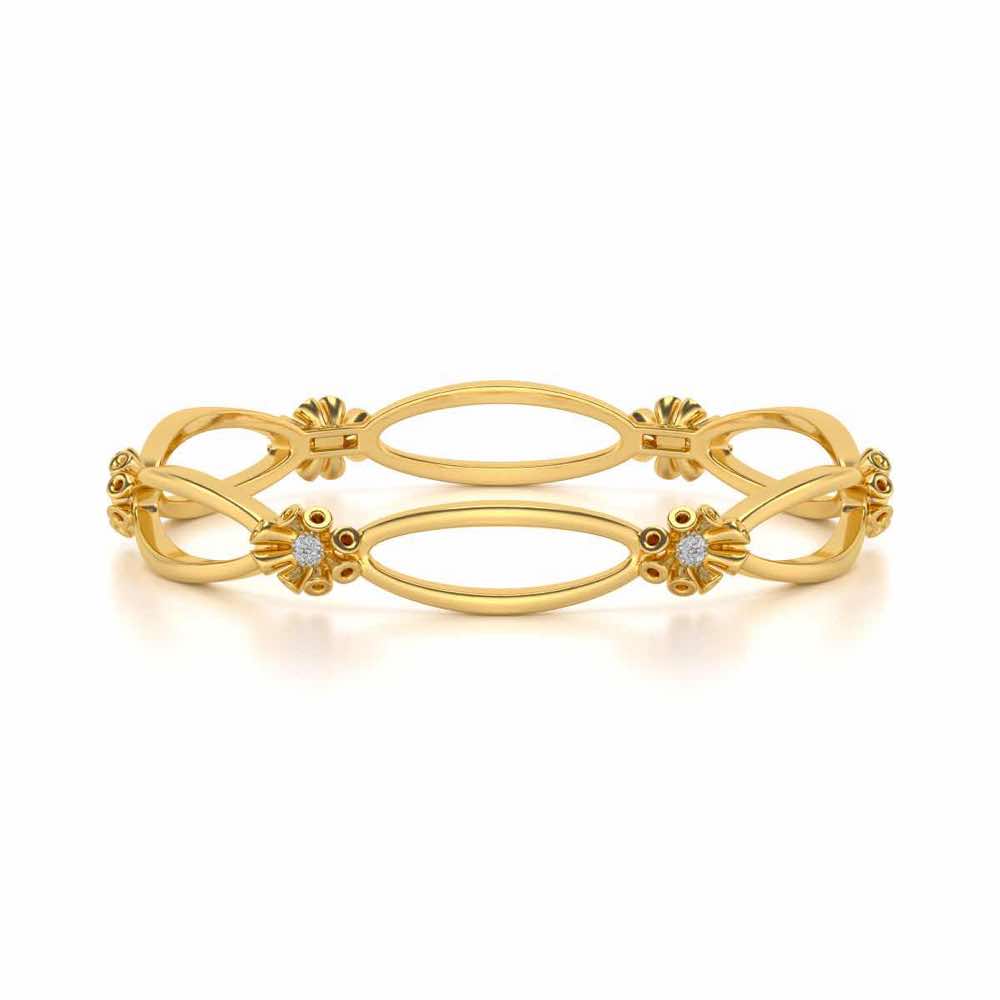 Literal Shine Silver Bangles - Yellow Gold - Image 5