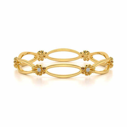 Literal Shine Silver Bangles - Yellow Gold - Image 5