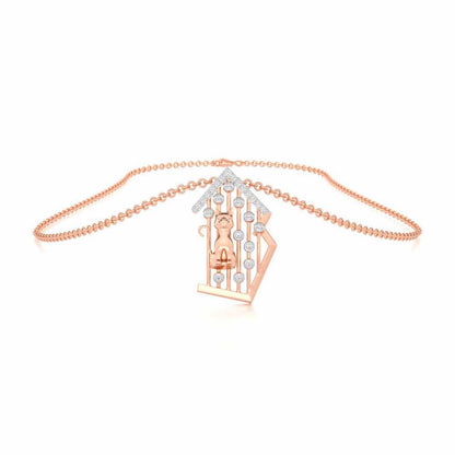 Little Cat Silver Pendant - Rose Gold - Image 3