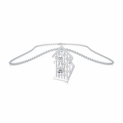 Little Cat Silver Pendant - White Gold - Image 3