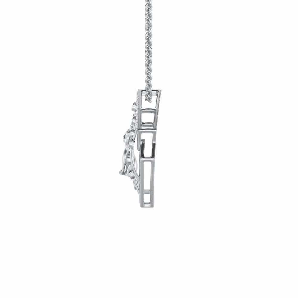 Little Cat Silver Pendant - White Gold - Image 4
