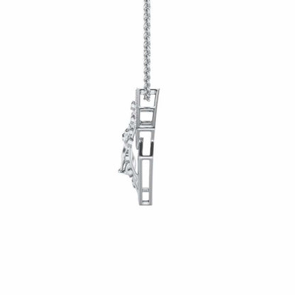Little Cat Silver Pendant - White Gold - Image 4