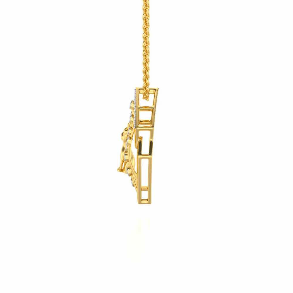 Little Cat Silver Pendant - Yellow Gold - Image 4