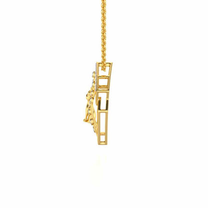 Little Cat Silver Pendant - Yellow Gold - Image 4