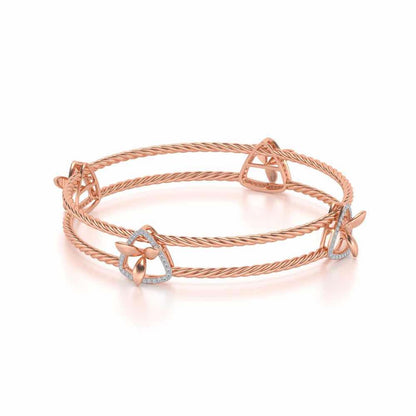 Little Lucks Silver Bangles - Rose Gold - Image 2