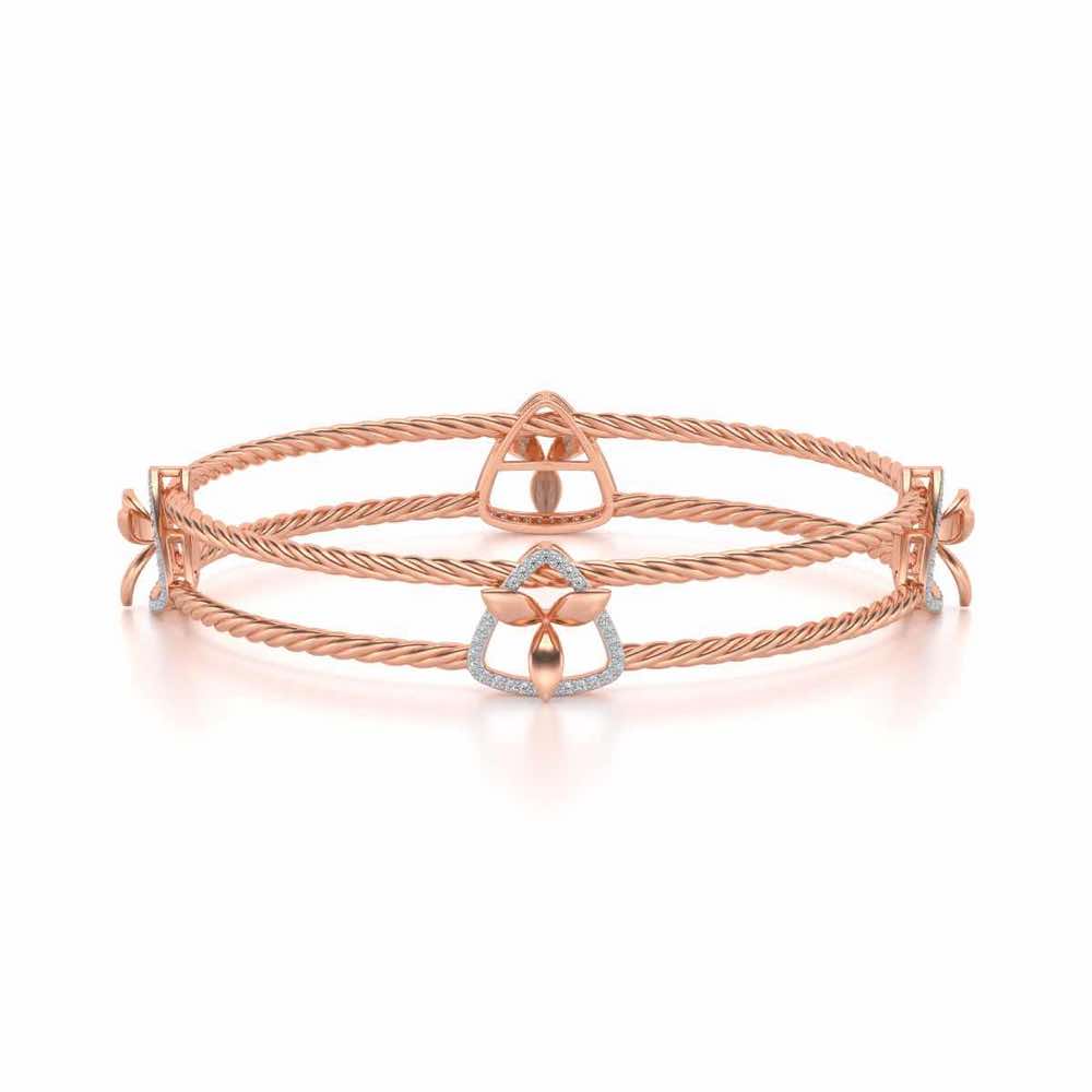Little Lucks Silver Bangles - Rose Gold - Image 5