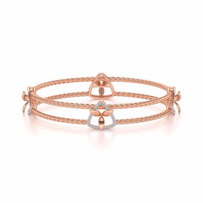 Little Lucks Silver Bangles - Rose Gold - Image 5