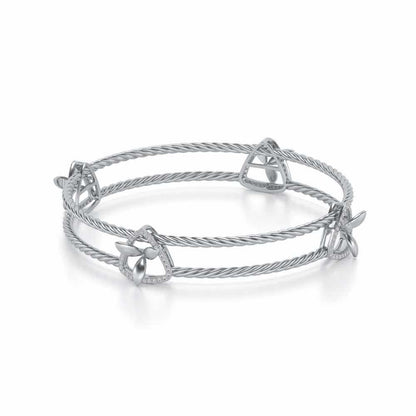 Little Lucks Silver Bangles - White Gold - Image 2