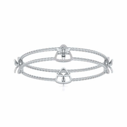 Little Lucks Silver Bangles - White Gold - Image 4