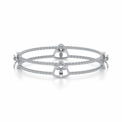 Little Lucks Silver Bangles - White Gold - Image 5