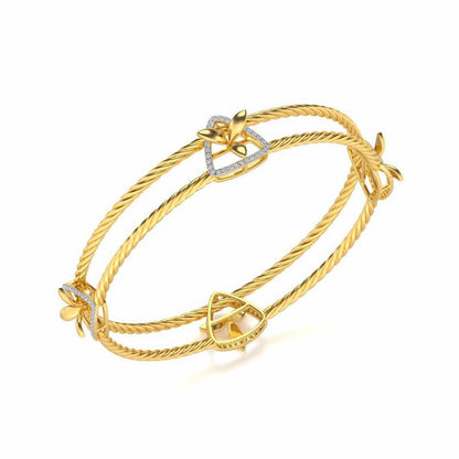 Little Lucks Silver Bangles - Yellow Gold - Image 1