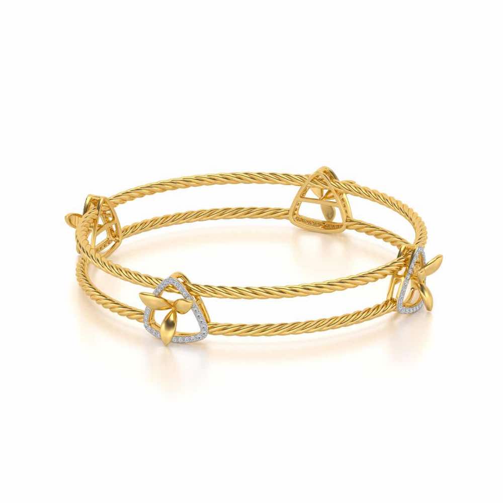 Little Lucks Silver Bangles - Yellow Gold - Image 2