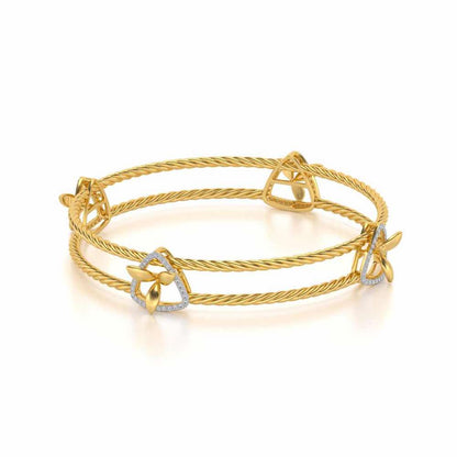 Little Lucks Silver Bangles - Yellow Gold - Image 2