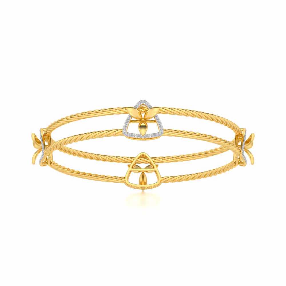 Little Lucks Silver Bangles - Yellow Gold - Image 4
