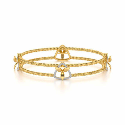 Little Lucks Silver Bangles - Yellow Gold - Image 5