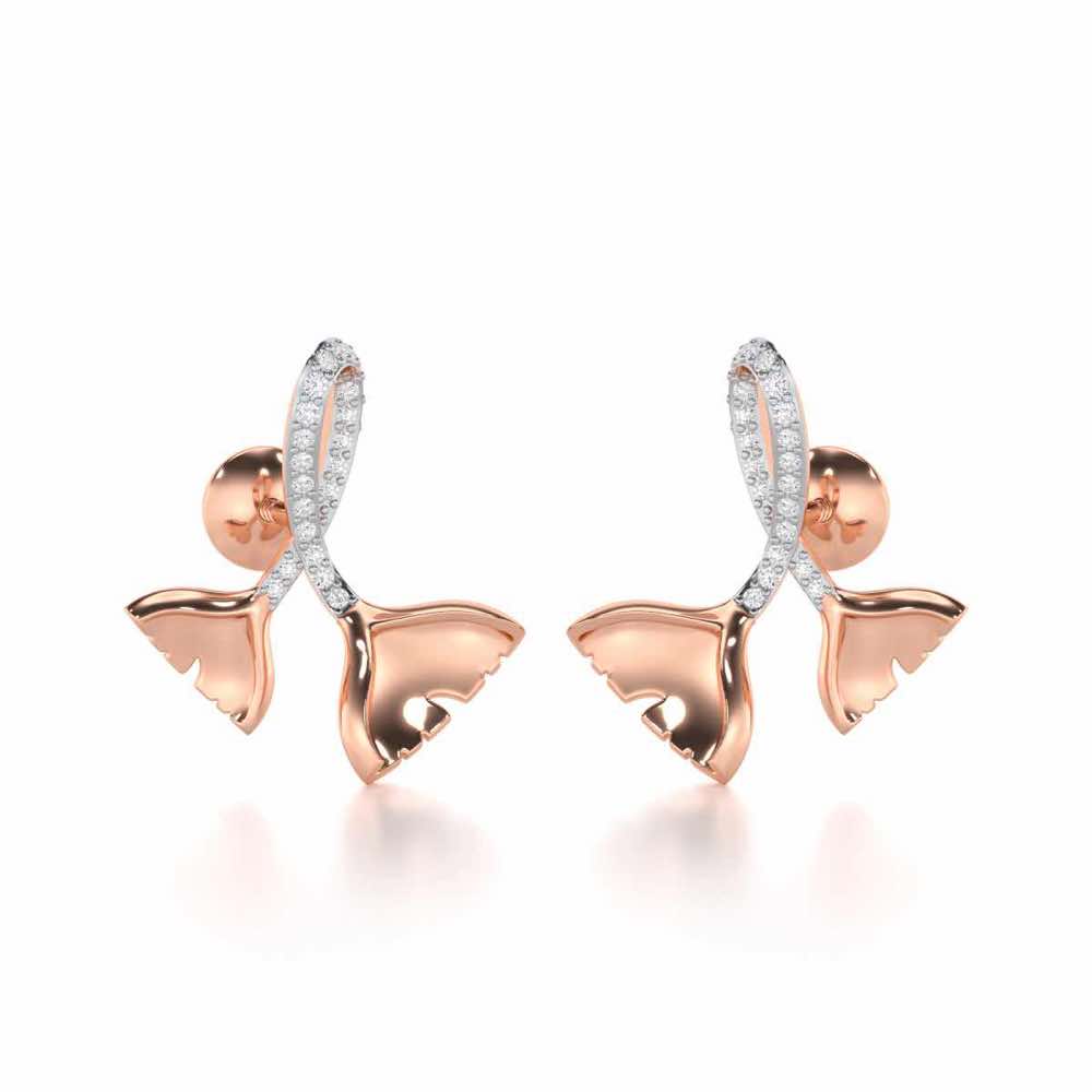 Little Prestige Silver Stud Earrings - Rose Gold - Image 2