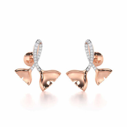 Little Prestige Silver Stud Earrings - Rose Gold - Image 2