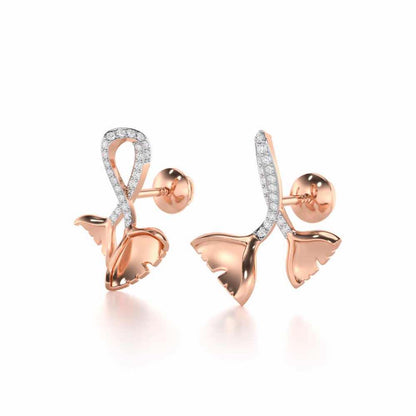 Little Prestige Silver Stud Earrings - Rose Gold - Image 3