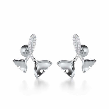 Little Prestige Silver Stud Earrings - White Gold - Image 2