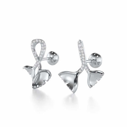 Little Prestige Silver Stud Earrings - White Gold - Image 3