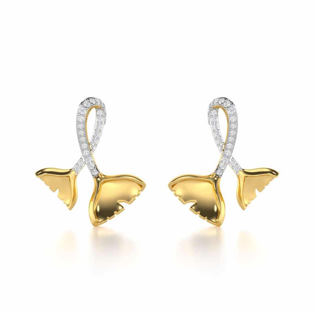 Little Prestige Silver Stud Earrings - Yellow Gold - Image 1