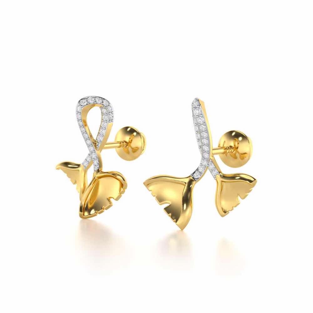 Little Prestige Silver Stud Earrings - Yellow Gold - Image 3