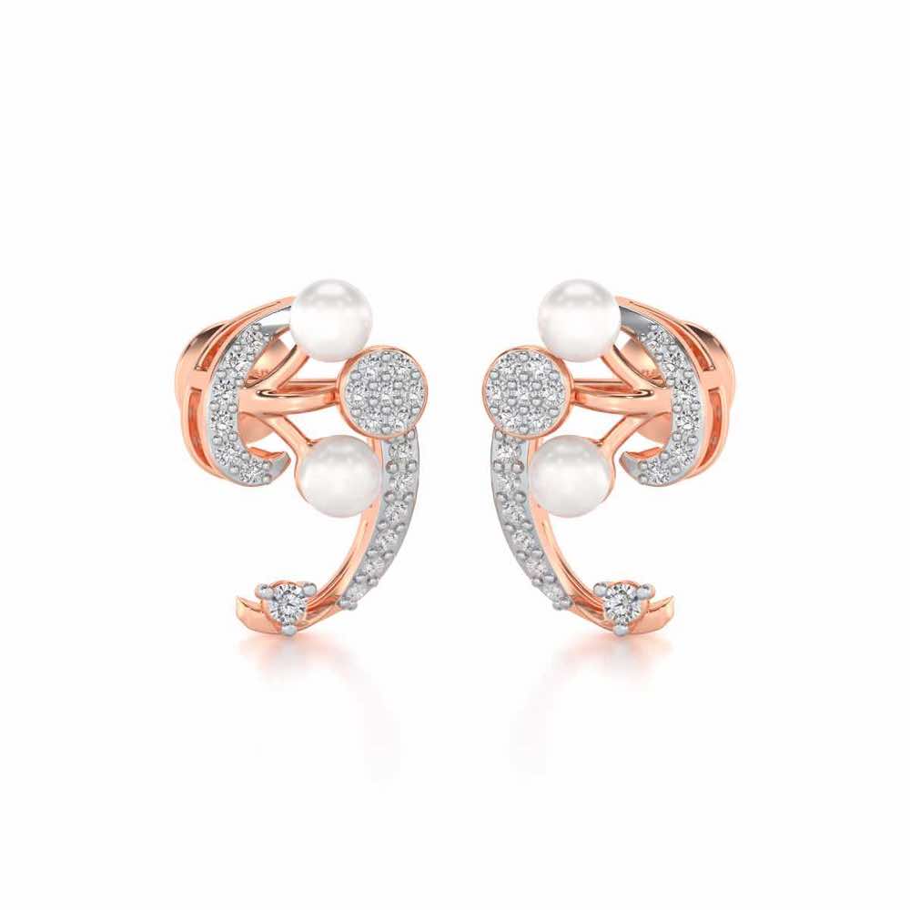 Little Shine Silver Earrings - Rose Gold - Image 1