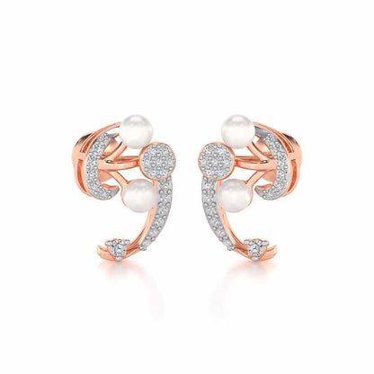 Little Shine Silver Earrings - Rose Gold - Image 1