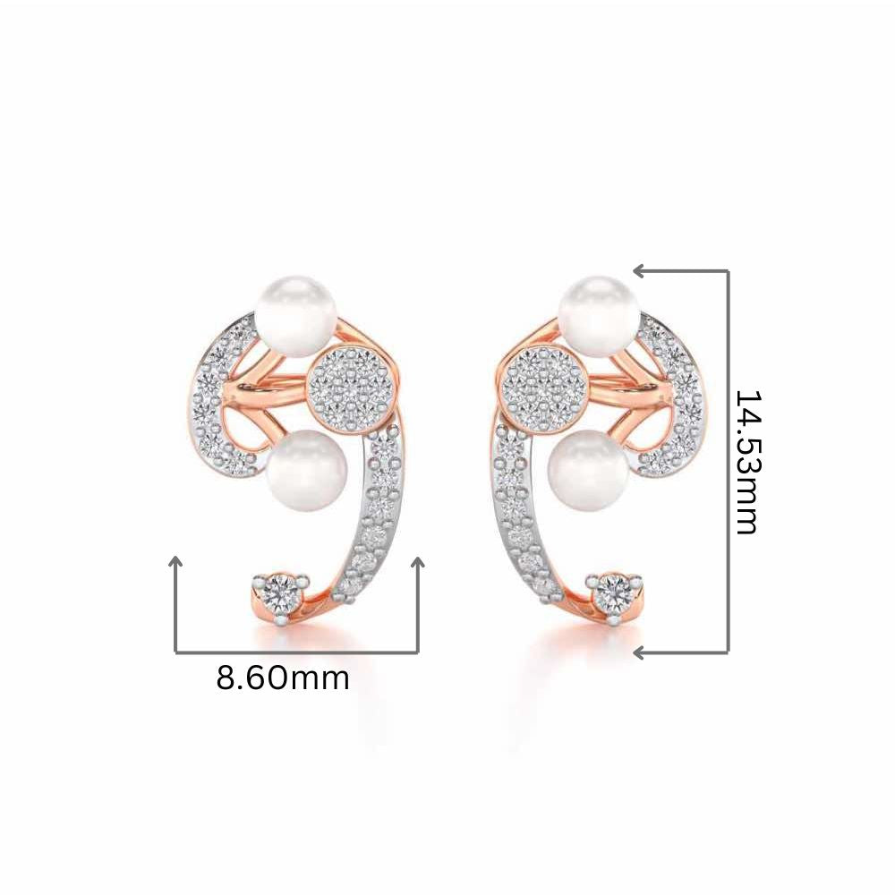 Little Shine Silver Earrings - Rose Gold - Image 2