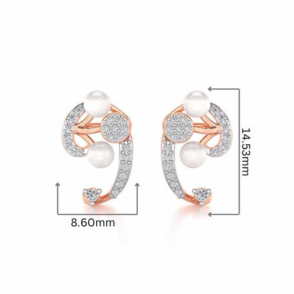 Little Shine Silver Earrings - Rose Gold - Image 2