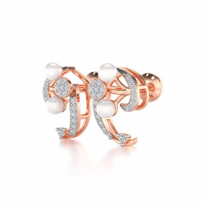 Little Shine Silver Earrings - Rose Gold - Image 3