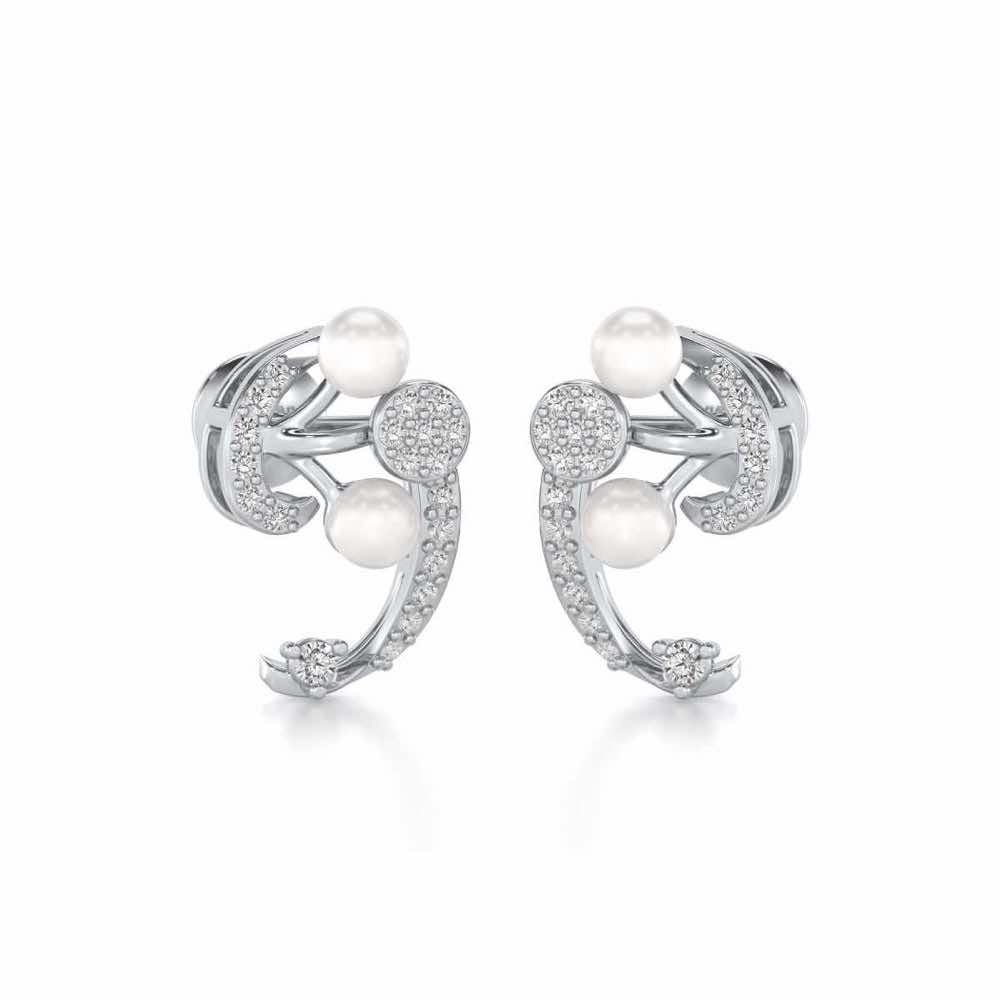 Little Shine Silver Earrings - White Gold - Image 1