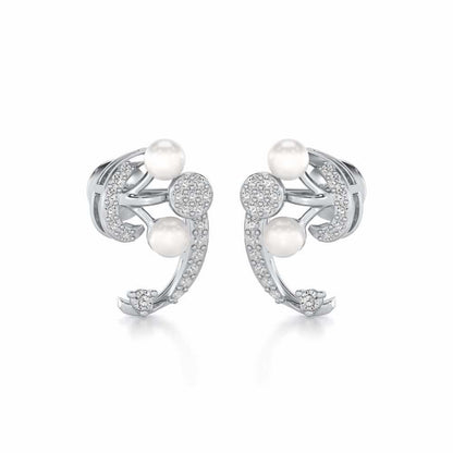 Little Shine Silver Earrings - White Gold - Image 1
