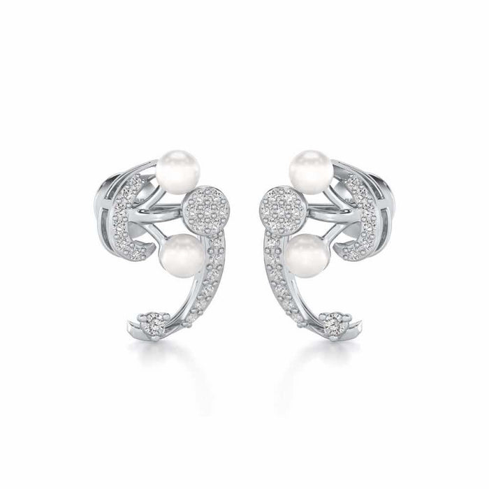 Little Shine Silver Earrings - White Gold - Image 1