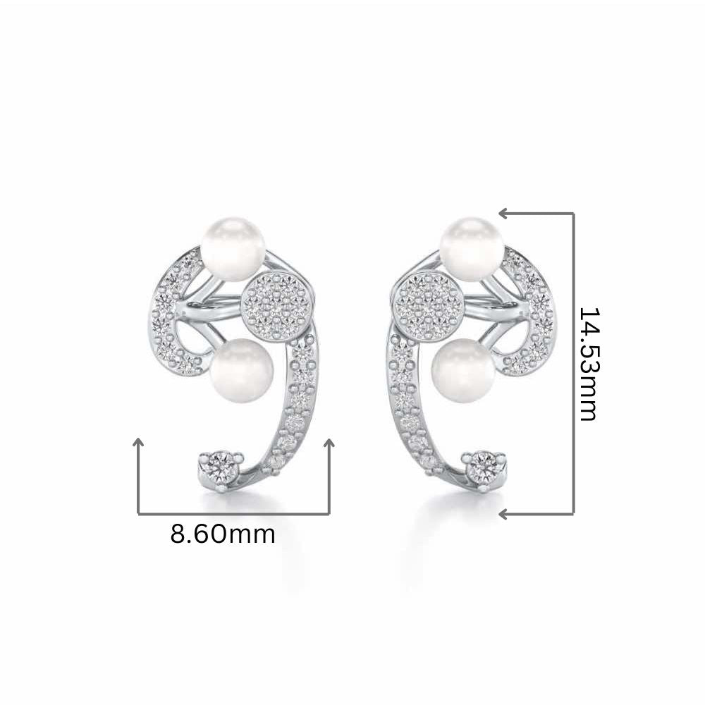Little Shine Silver Earrings - White Gold - Image 2