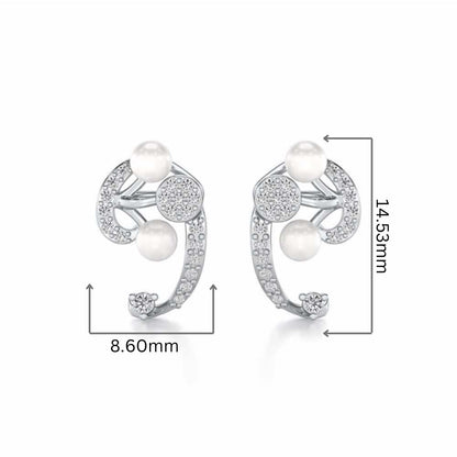 Little Shine Silver Earrings - White Gold - Image 2