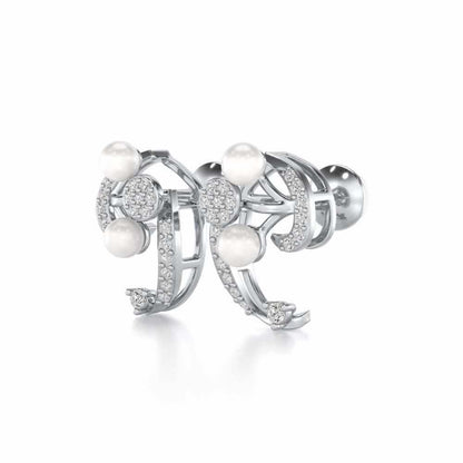 Little Shine Silver Earrings - White Gold - Image 3