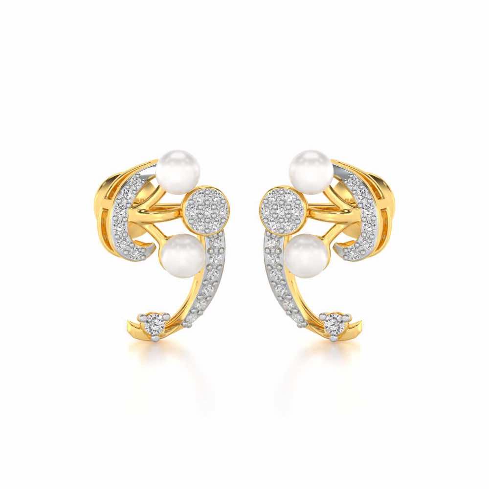 Little Shine Silver Earrings - Yellow Gold - Image 1