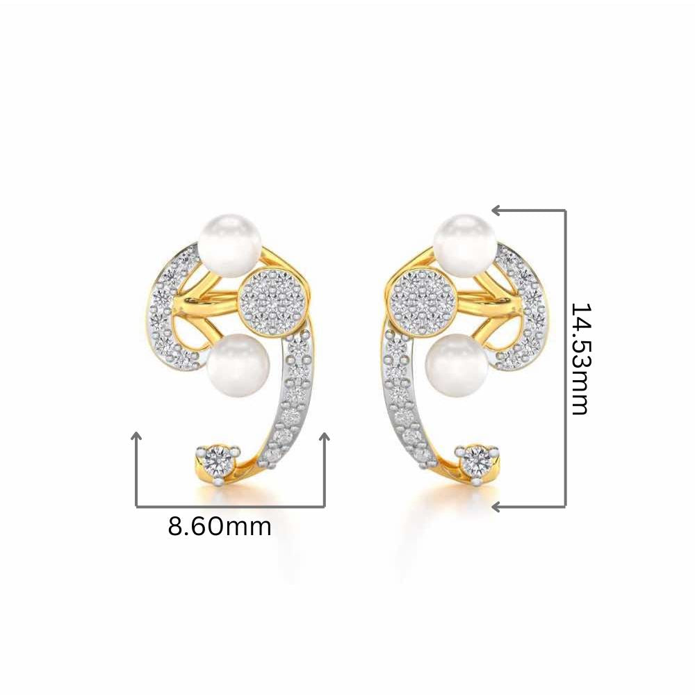 Little Shine Silver Earrings - Yellow Gold - Image 2