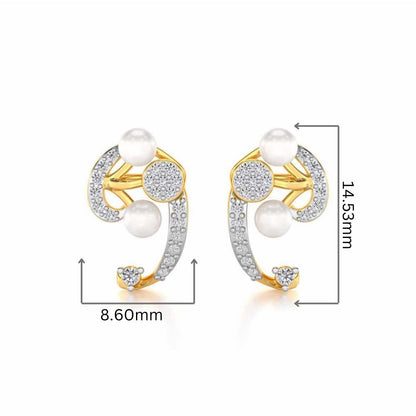Little Shine Silver Earrings - Yellow Gold - Image 2
