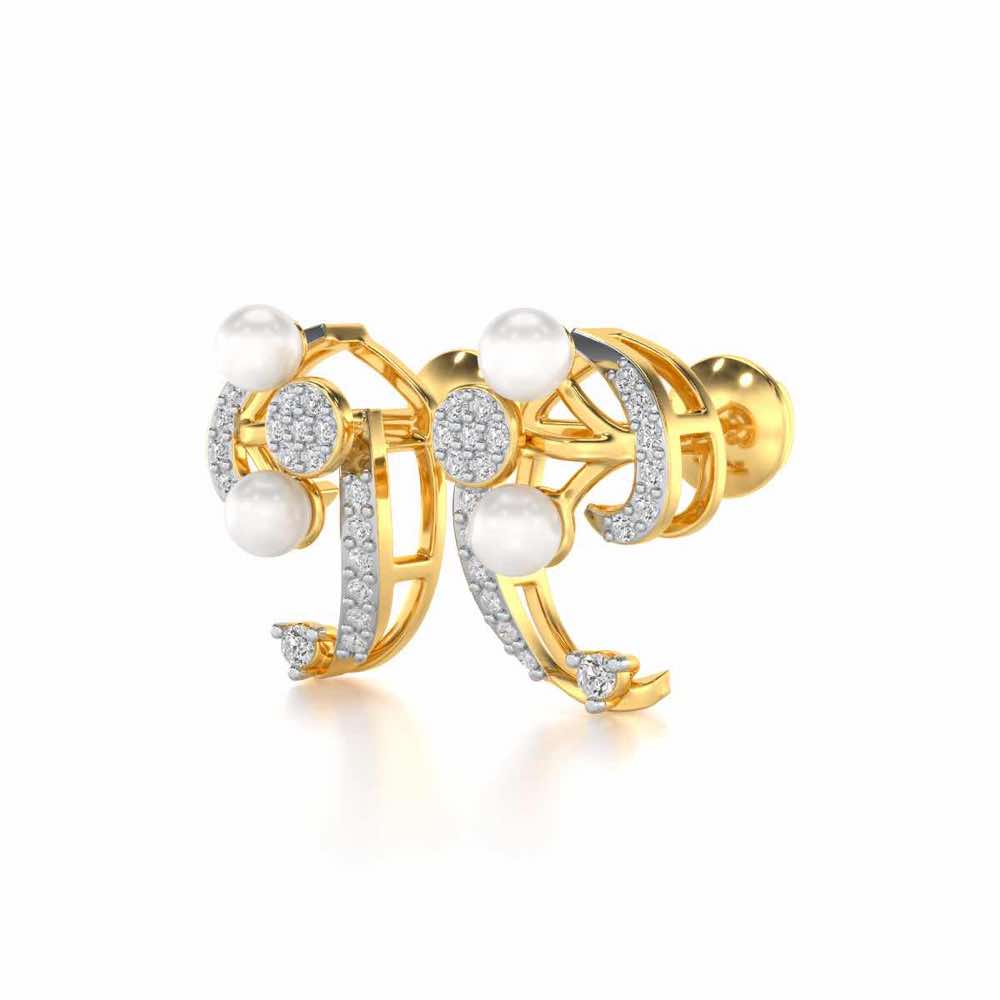 Little Shine Silver Earrings - Yellow Gold - Image 3