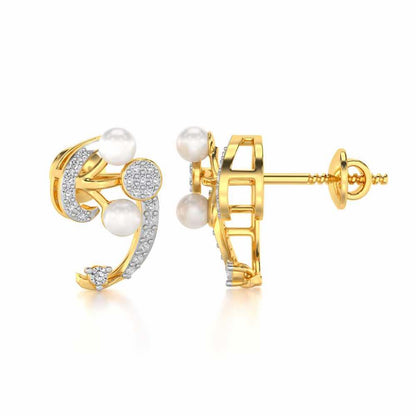 Little Shine Silver Earrings - Yellow Gold - Image 4