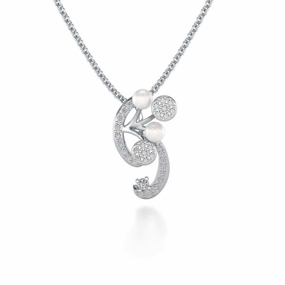 Little Shine Silver Pendant - White Gold - Image 2