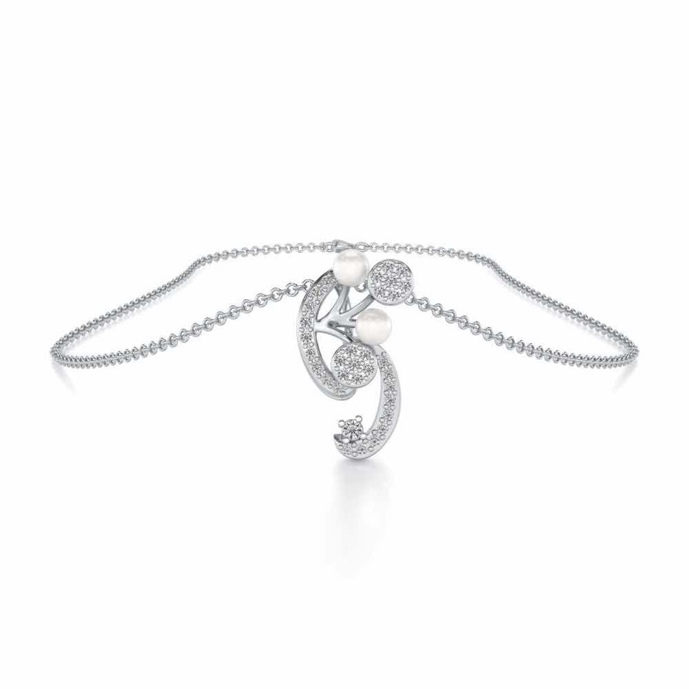Little Shine Silver Pendant - White Gold - Image 3