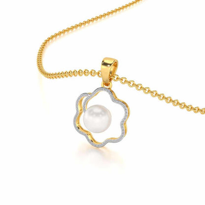 Little Shine Silver Pearl Pendant - Yellow Gold - Image 1