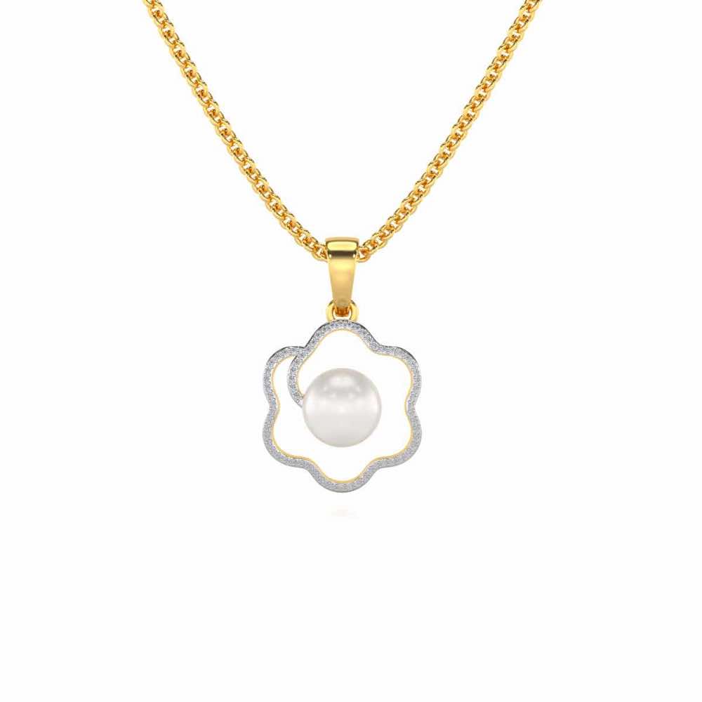 Little Shine Silver Pearl Pendant - Yellow Gold - Image 2