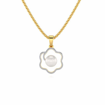 Little Shine Silver Pearl Pendant - Yellow Gold - Image 2