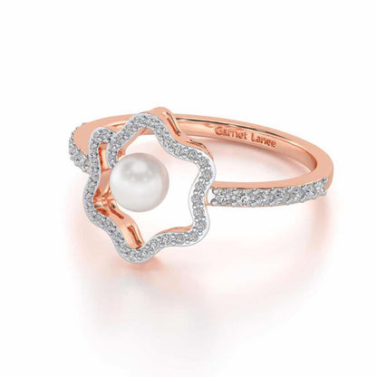 Little Shine Silver Pearl Ring - Rose Gold - Image 2